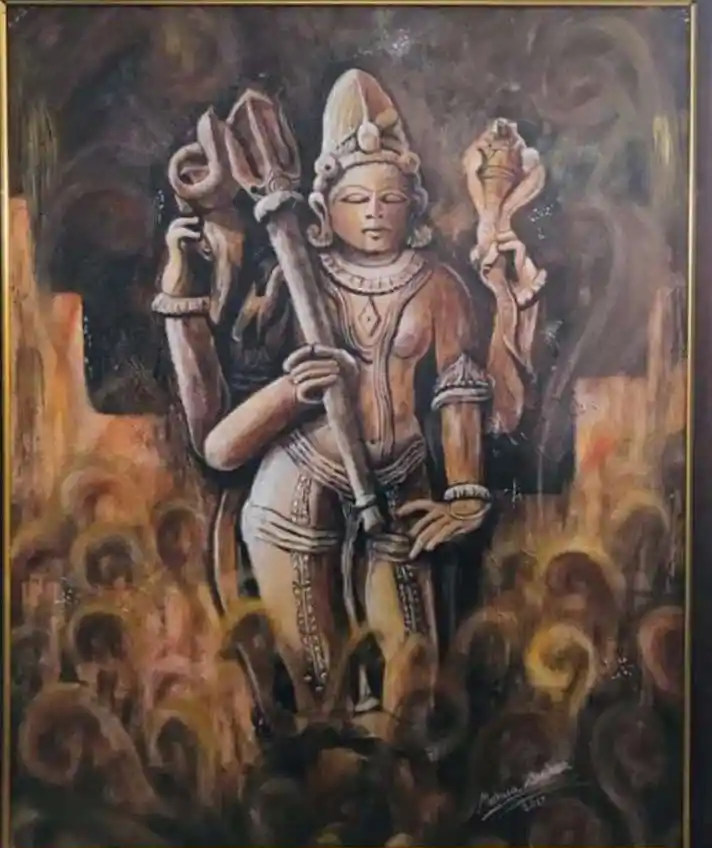 Visvanatha, Acrylic, Realistic, Impressionism, Religious, Wall decor, Artwork, Handpainted, Art, Painting, VistaPallette